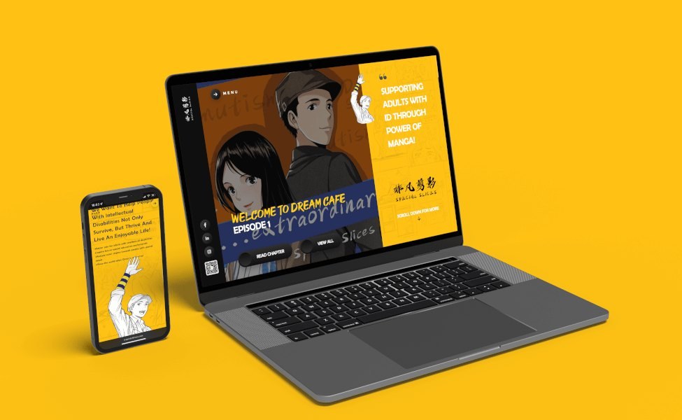 Special Slices manga site shown on a laptop and phone