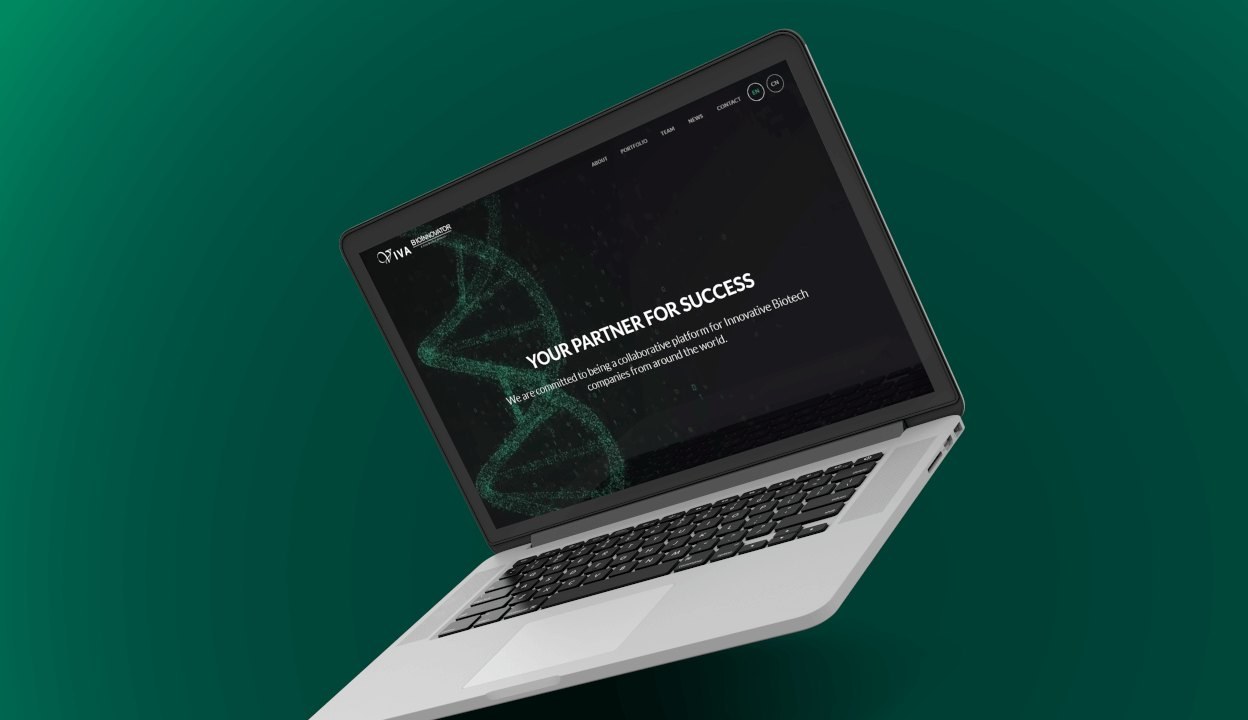 Viva BioInnovator website shown on a laptop